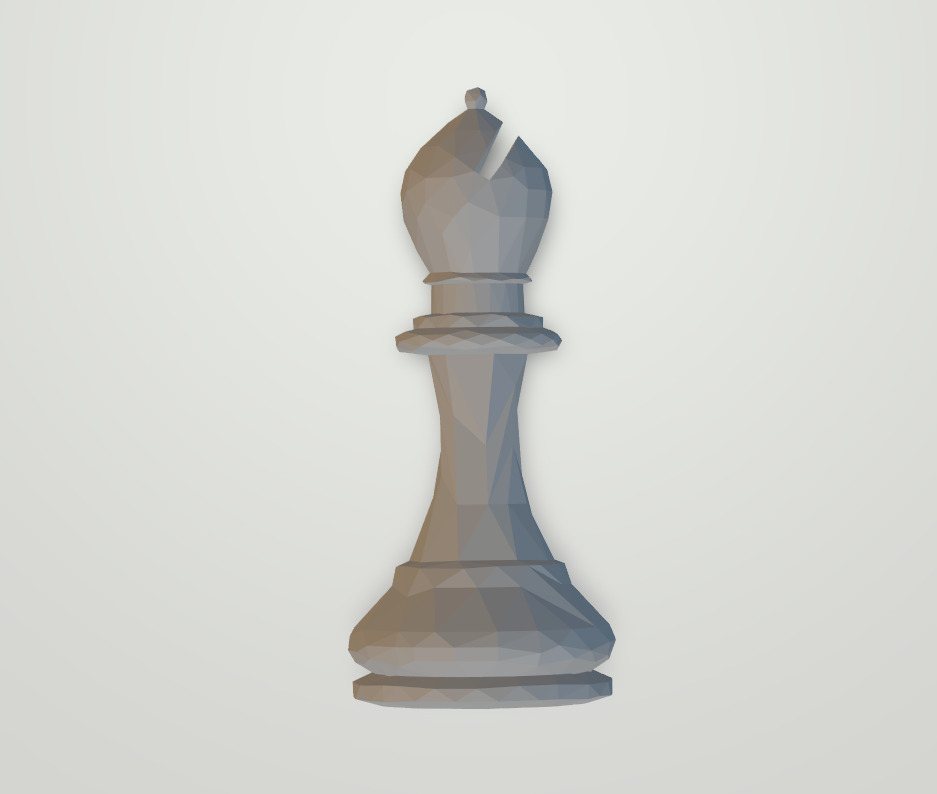 Chess pieces set lowpoly desing 3D print model_2