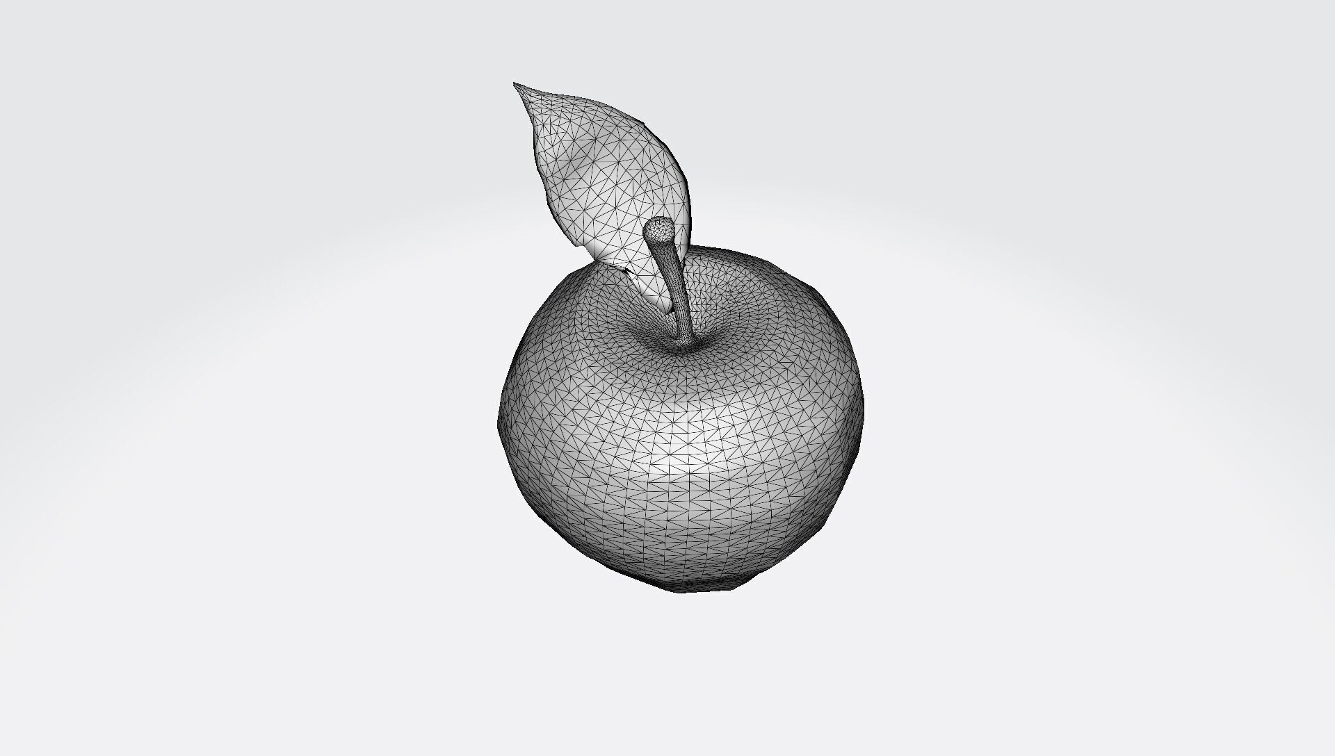 High Render Red Pink Apple Fruit With Leaf Isolated On 3D model_6