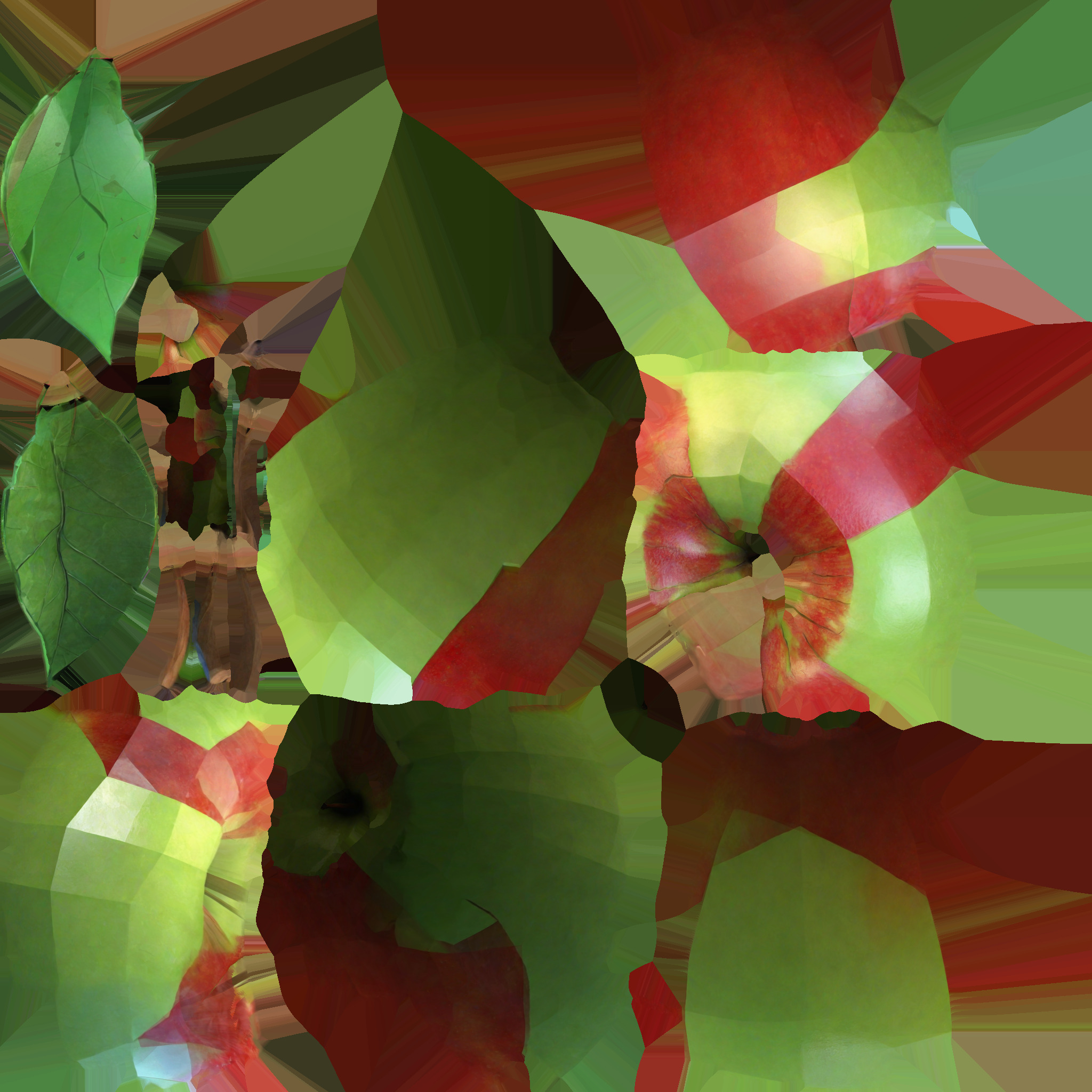 High Render Red Pink Apple Fruit With Leaf Isolated On 3D model_7