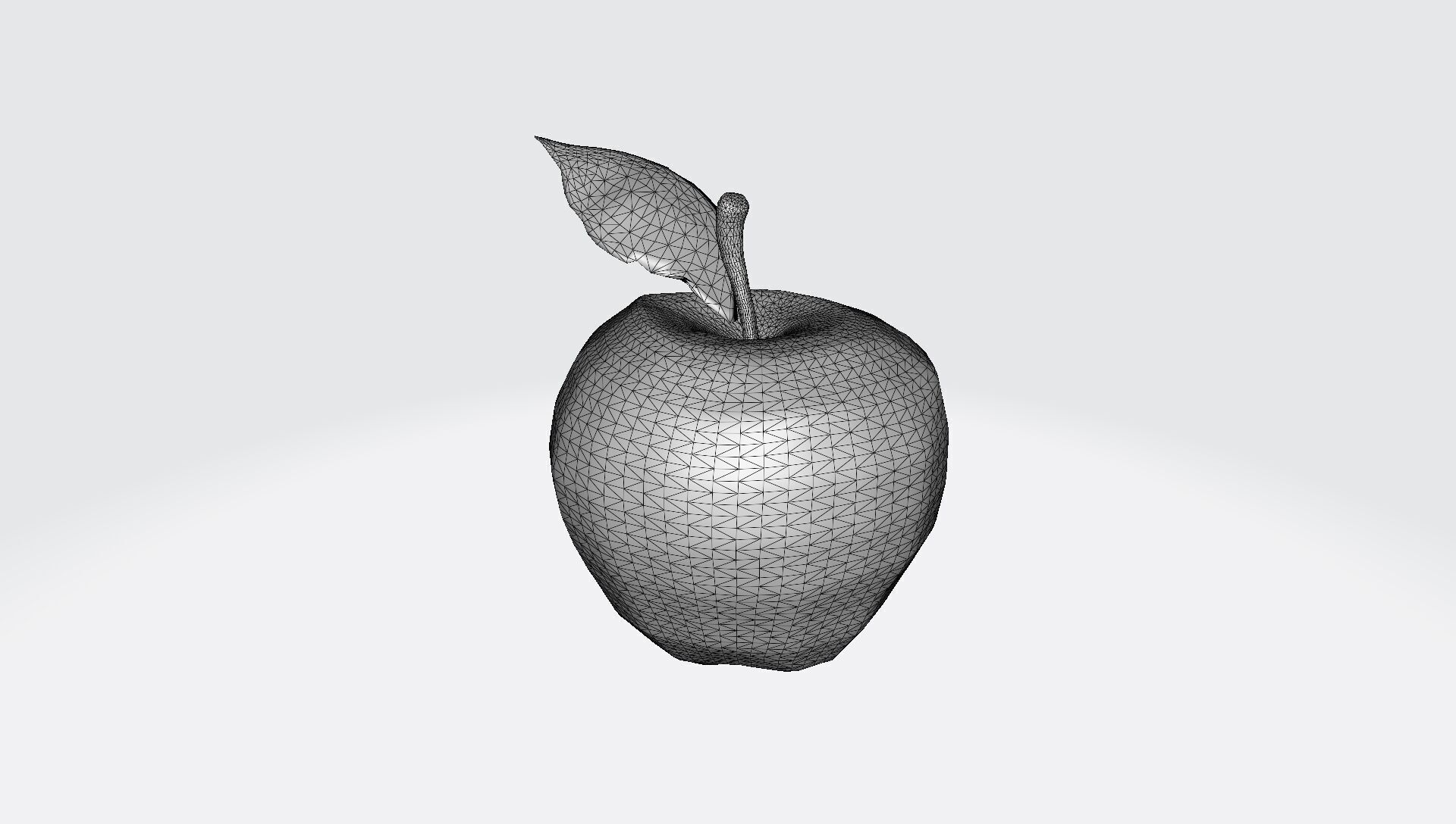 High Render Red Pink Apple Fruit With Leaf Isolated On 3D model_5