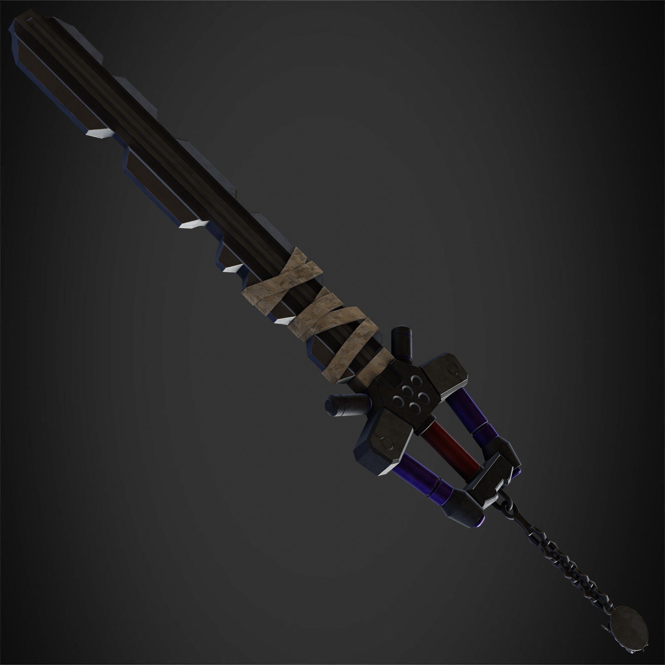 Kingdom Hearts Fenrir Keyblade for Cosplay 3D print model_8