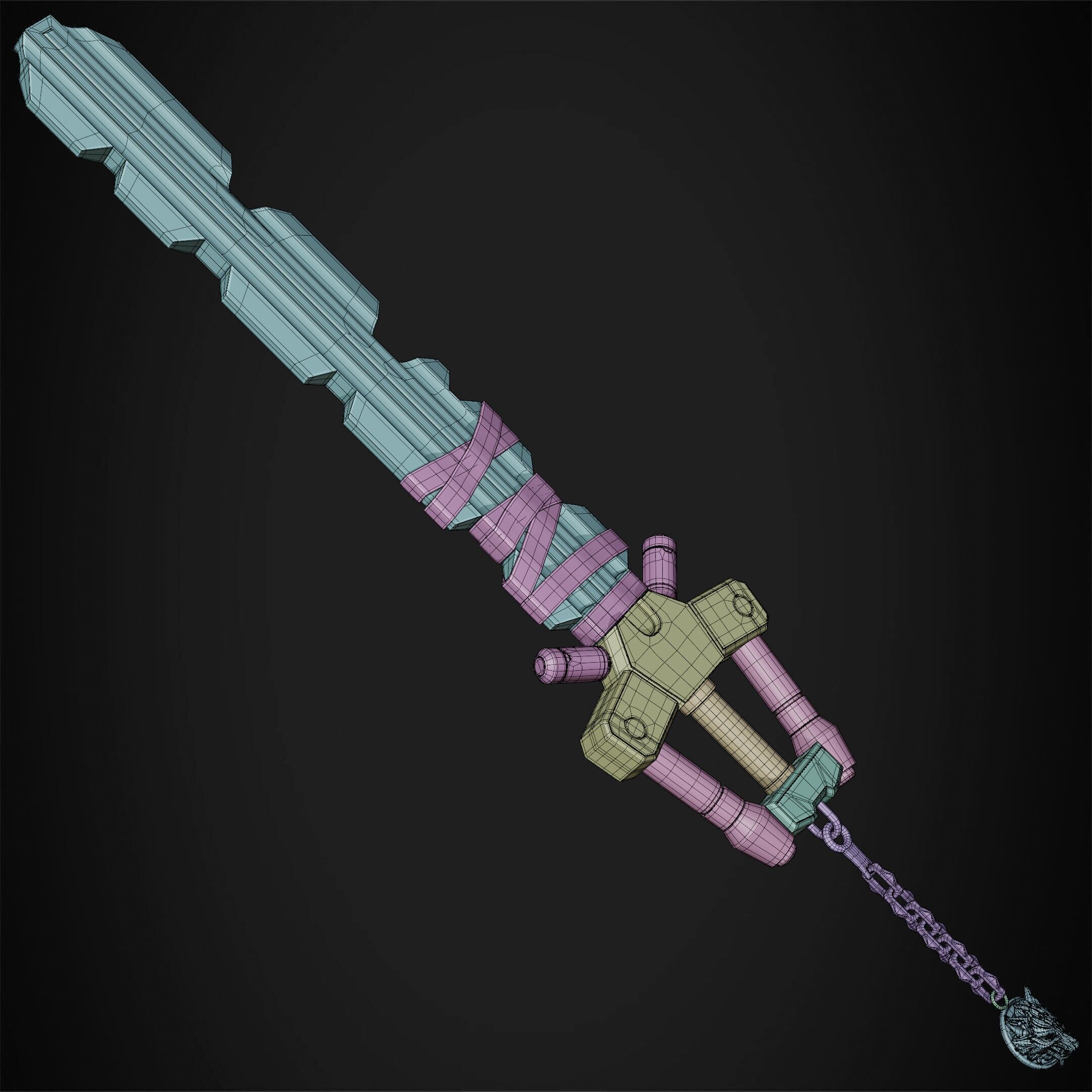 Kingdom Hearts Fenrir Keyblade for Cosplay 3D print model_18