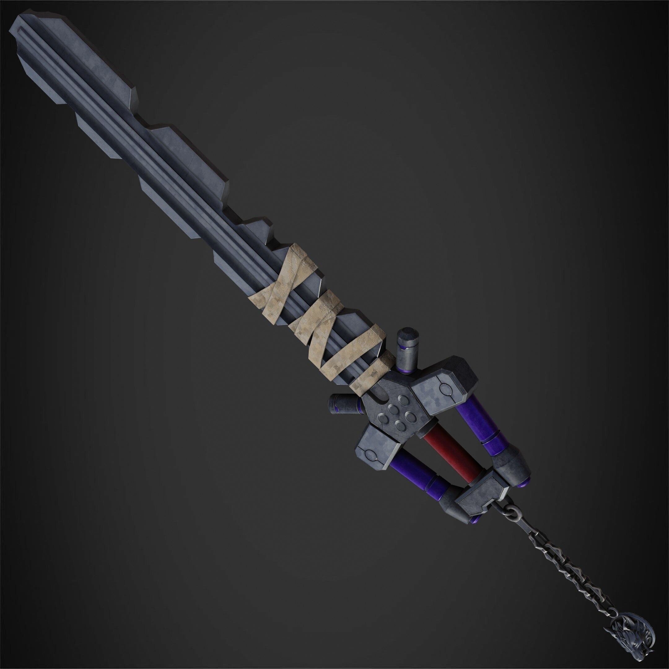 Kingdom Hearts Fenrir Keyblade for Cosplay 3D print model_10