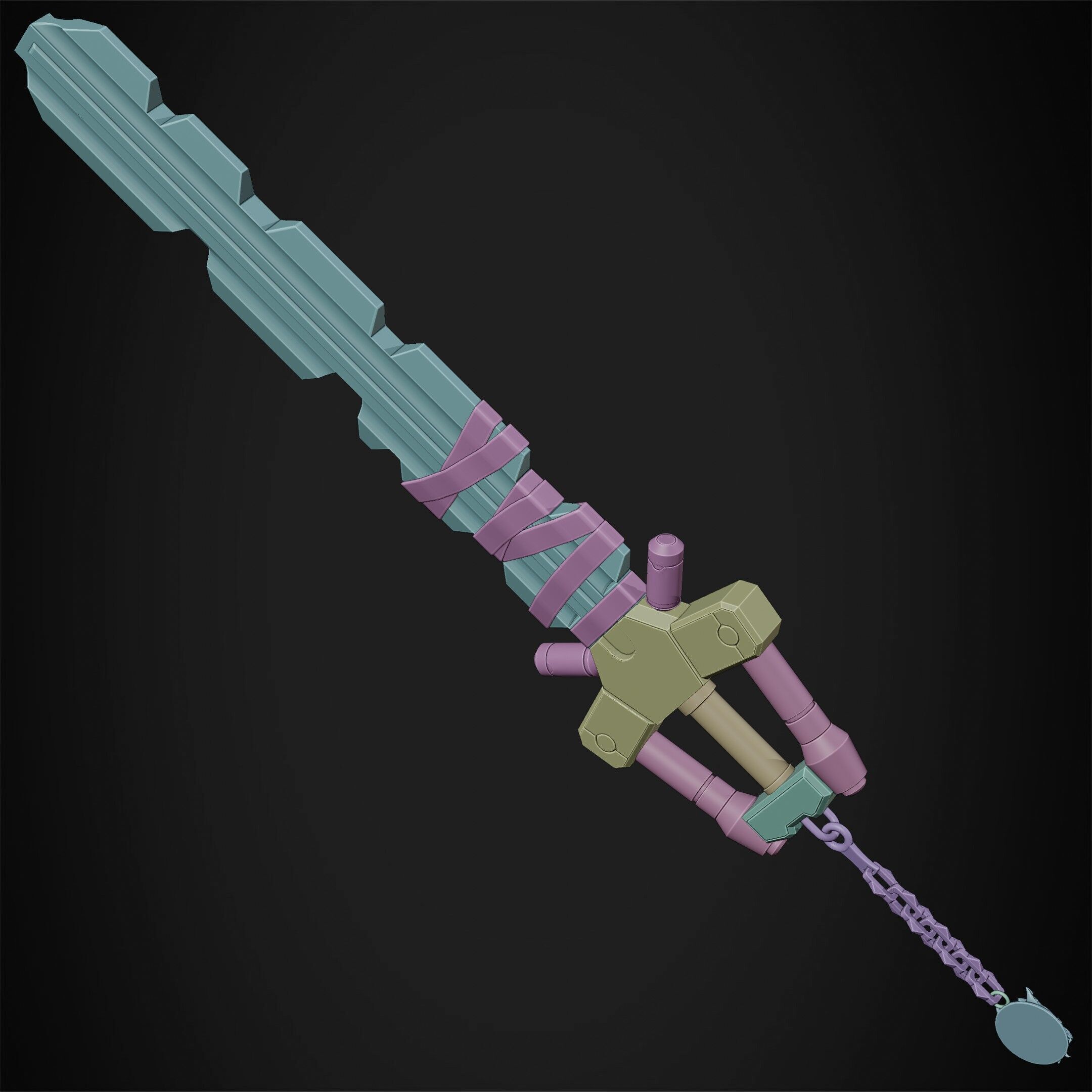 Kingdom Hearts Fenrir Keyblade for Cosplay 3D print model_21