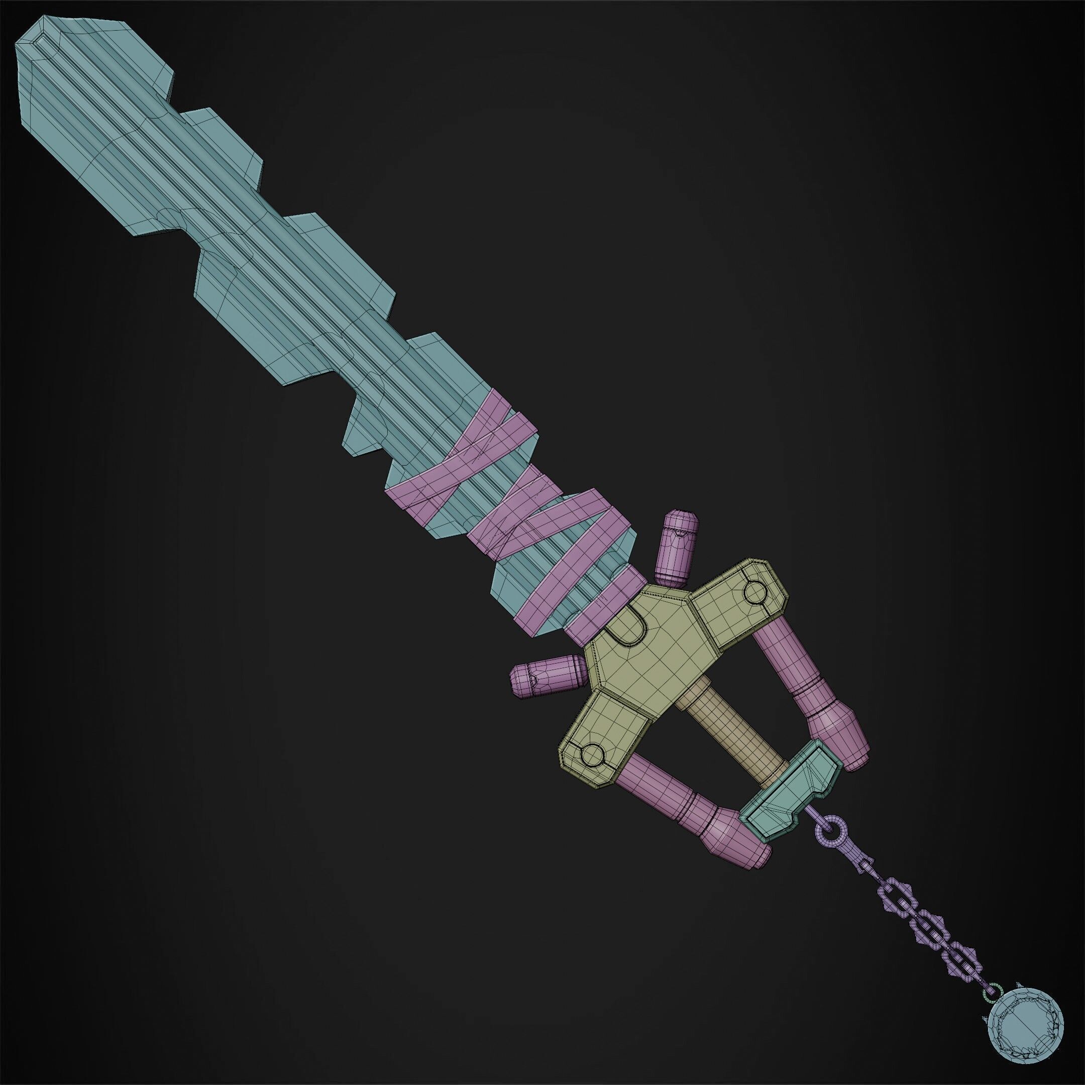 Kingdom Hearts Fenrir Keyblade for Cosplay 3D print model_24