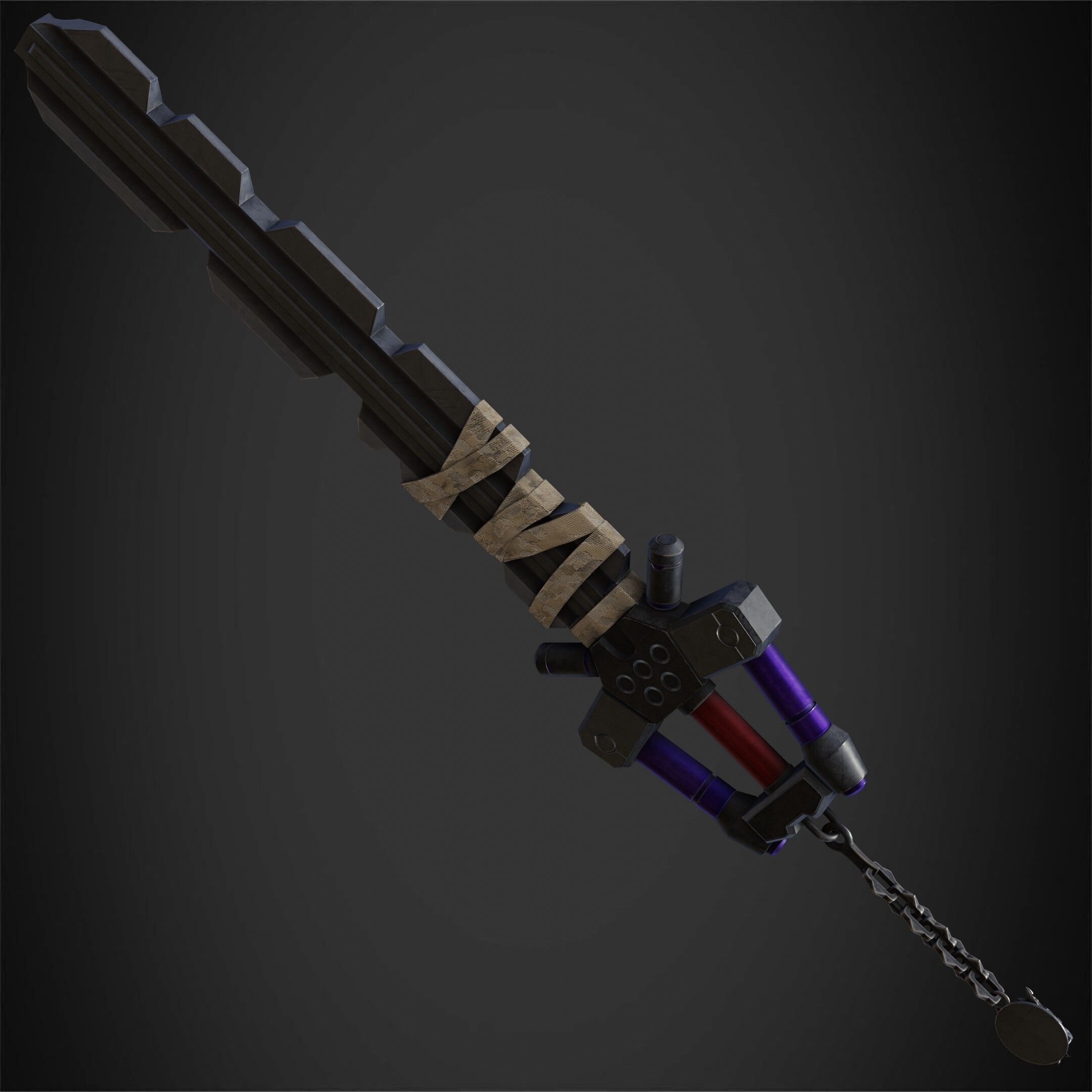 Kingdom Hearts Fenrir Keyblade for Cosplay 3D print model_6