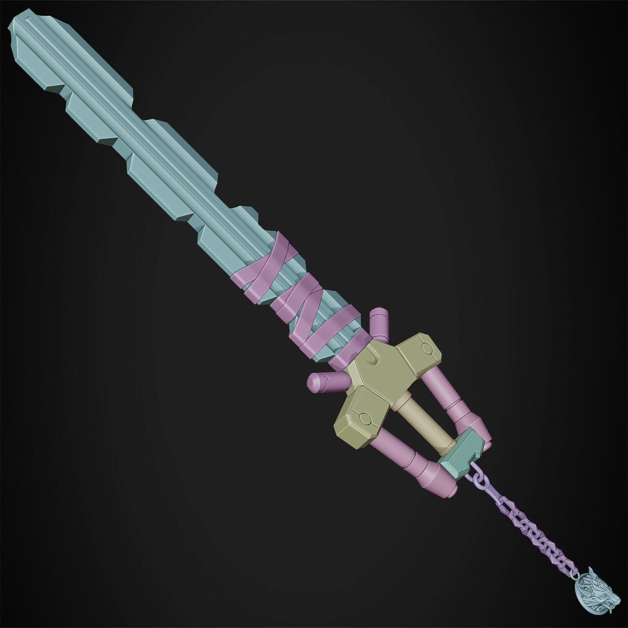 Kingdom Hearts Fenrir Keyblade for Cosplay 3D print model_17