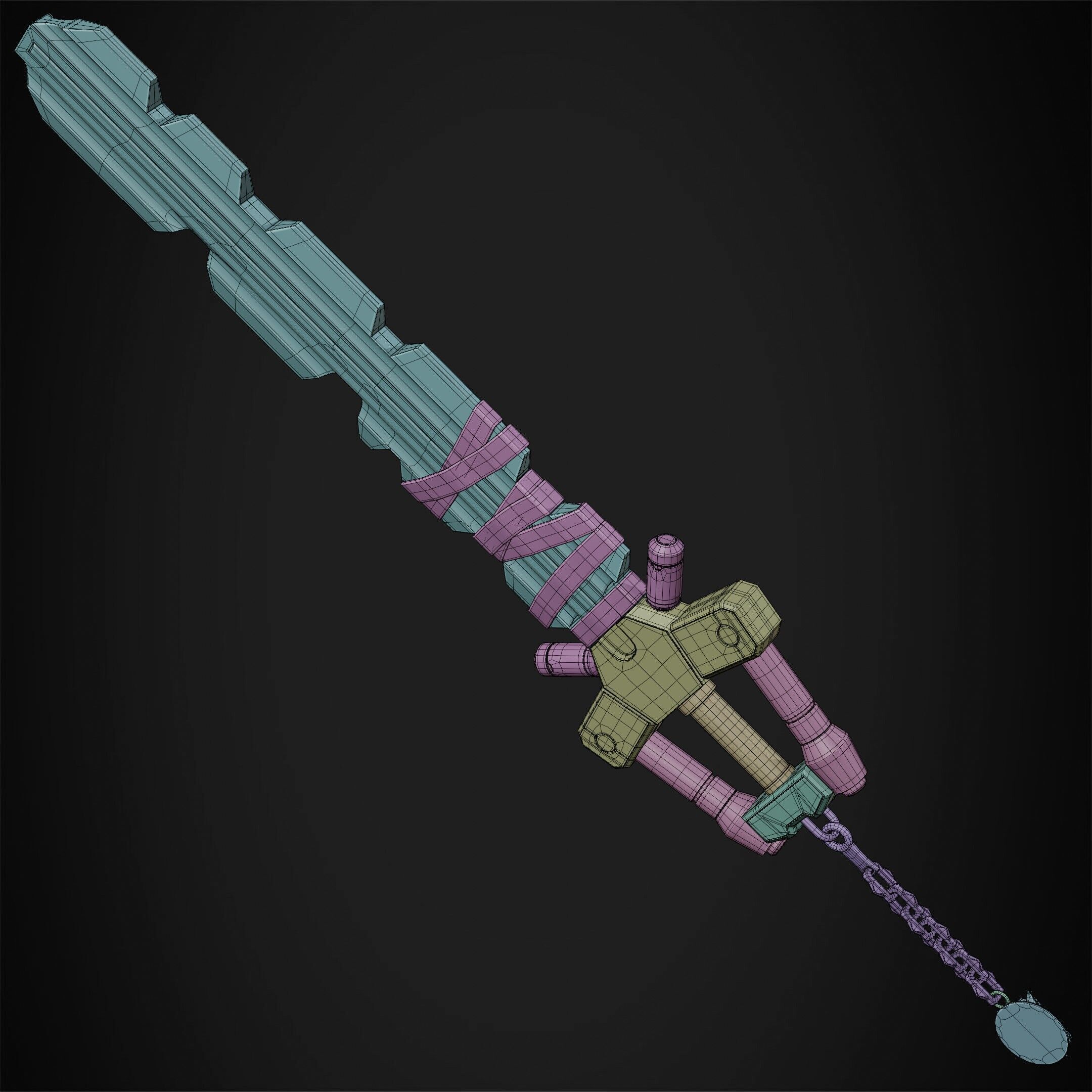 Kingdom Hearts Fenrir Keyblade for Cosplay 3D print model_22