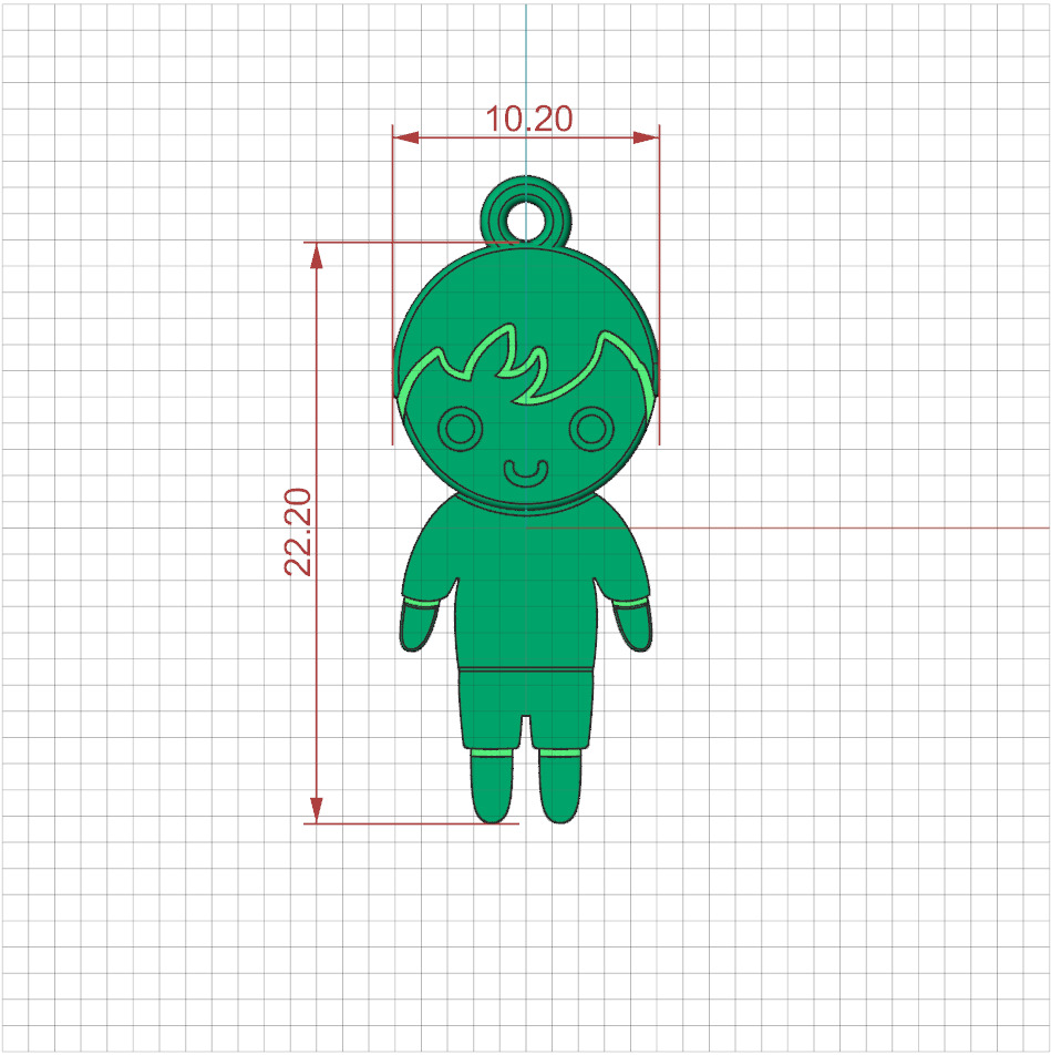 Boy with letter A 3D print model_6