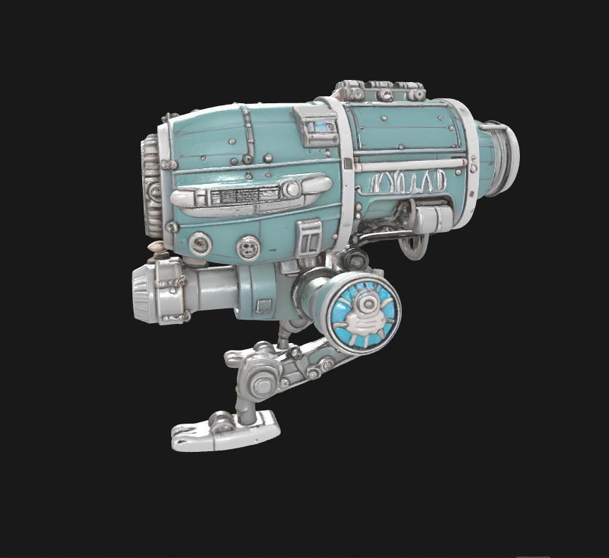 Abstract Sci-Fi Machine Futuristic Cybernetic Mechanism Low-poly 3D model_6