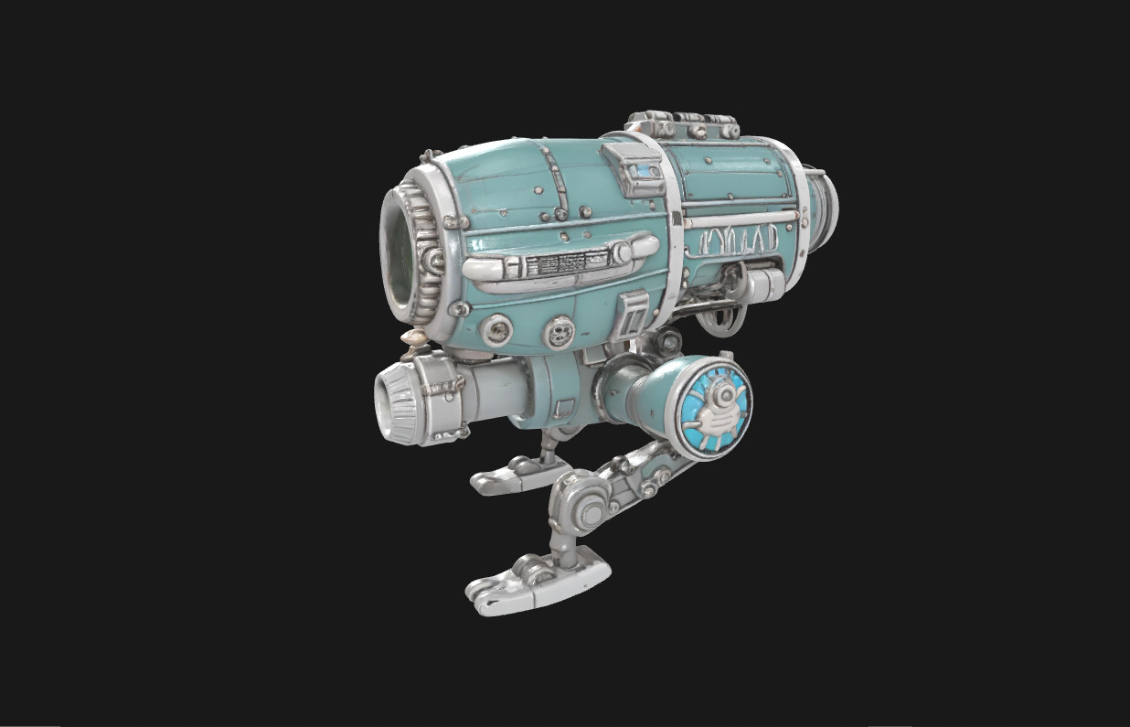 Abstract Sci-Fi Machine Futuristic Cybernetic Mechanism Low-poly 3D model_5