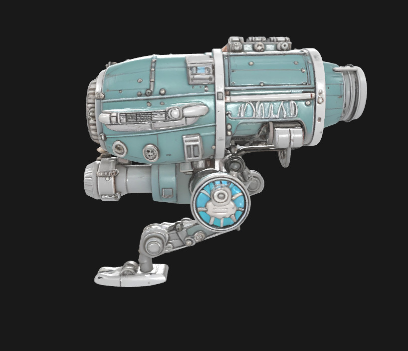 Abstract Sci-Fi Machine Futuristic Cybernetic Mechanism Low-poly 3D model_7