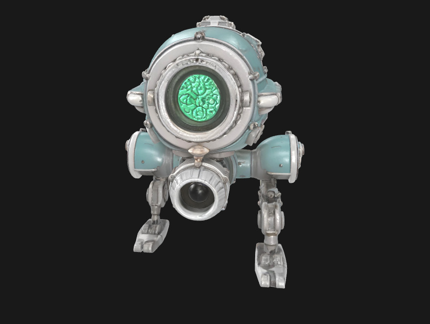 Abstract Sci-Fi Machine Futuristic Cybernetic Mechanism Low-poly 3D model_2