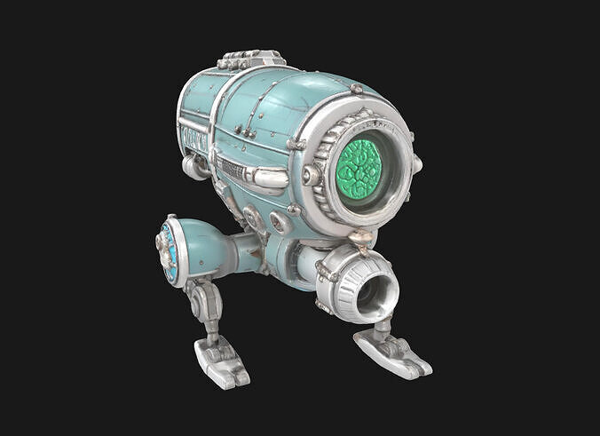 Abstract Sci-Fi Machine Futuristic Cybernetic Mechanism Low-poly 3D model
