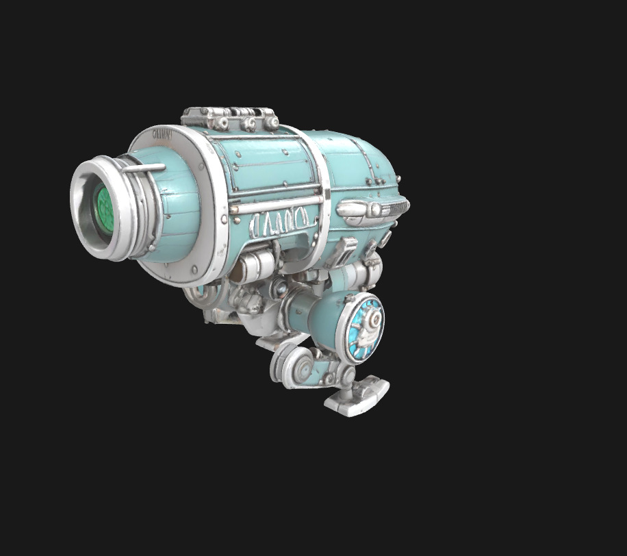 Abstract Sci-Fi Machine Futuristic Cybernetic Mechanism Low-poly 3D model_14