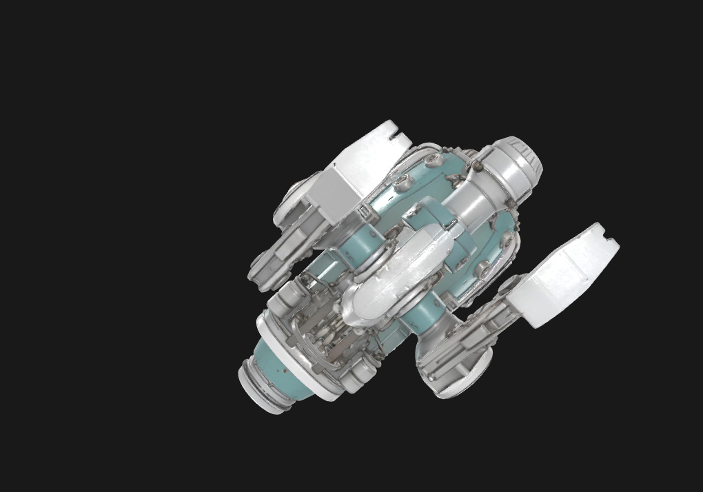 Abstract Sci-Fi Machine Futuristic Cybernetic Mechanism Low-poly 3D model_24