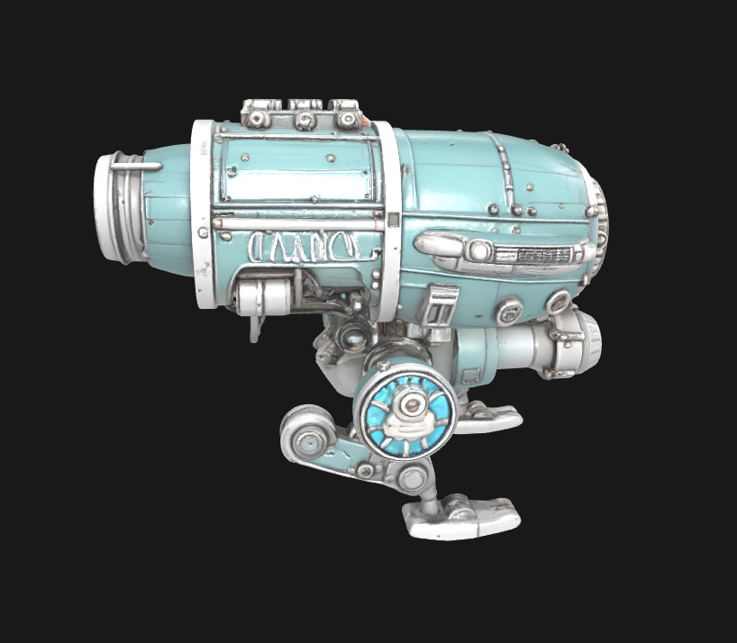 Abstract Sci-Fi Machine Futuristic Cybernetic Mechanism Low-poly 3D model_16