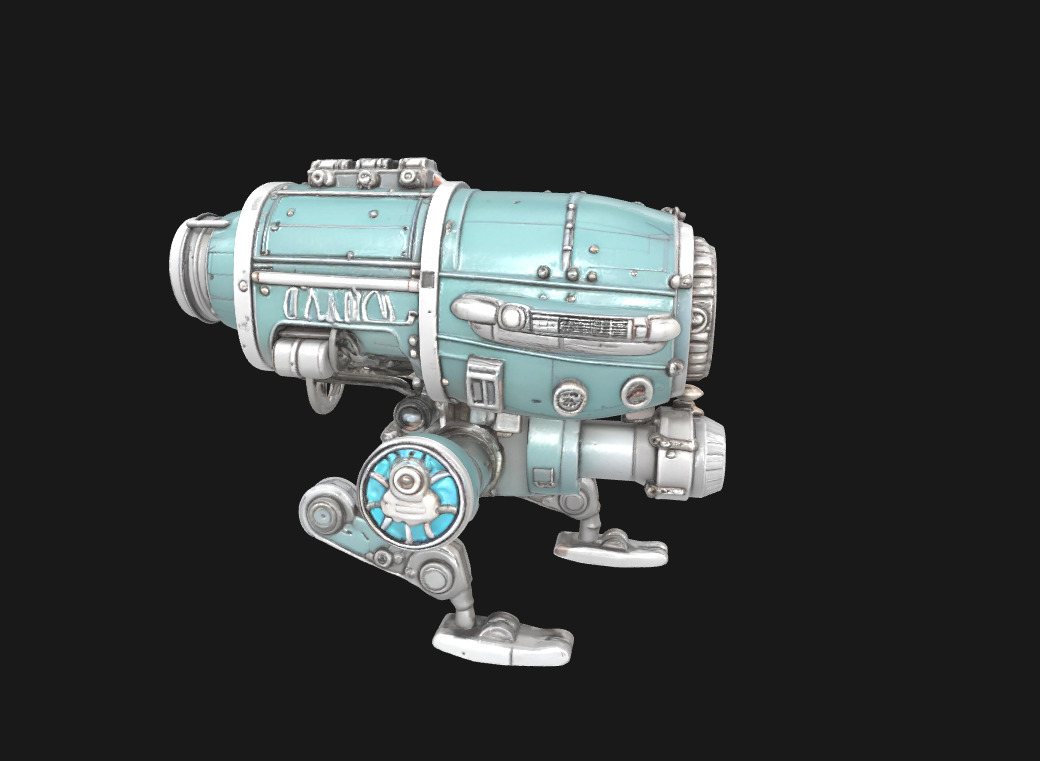 Abstract Sci-Fi Machine Futuristic Cybernetic Mechanism Low-poly 3D model_17