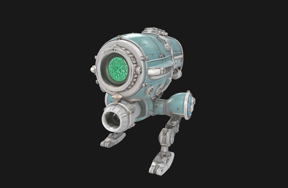 Abstract Sci-Fi Machine Futuristic Cybernetic Mechanism Low-poly 3D model_3