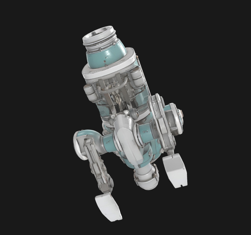 Abstract Sci-Fi Machine Futuristic Cybernetic Mechanism Low-poly 3D model_25