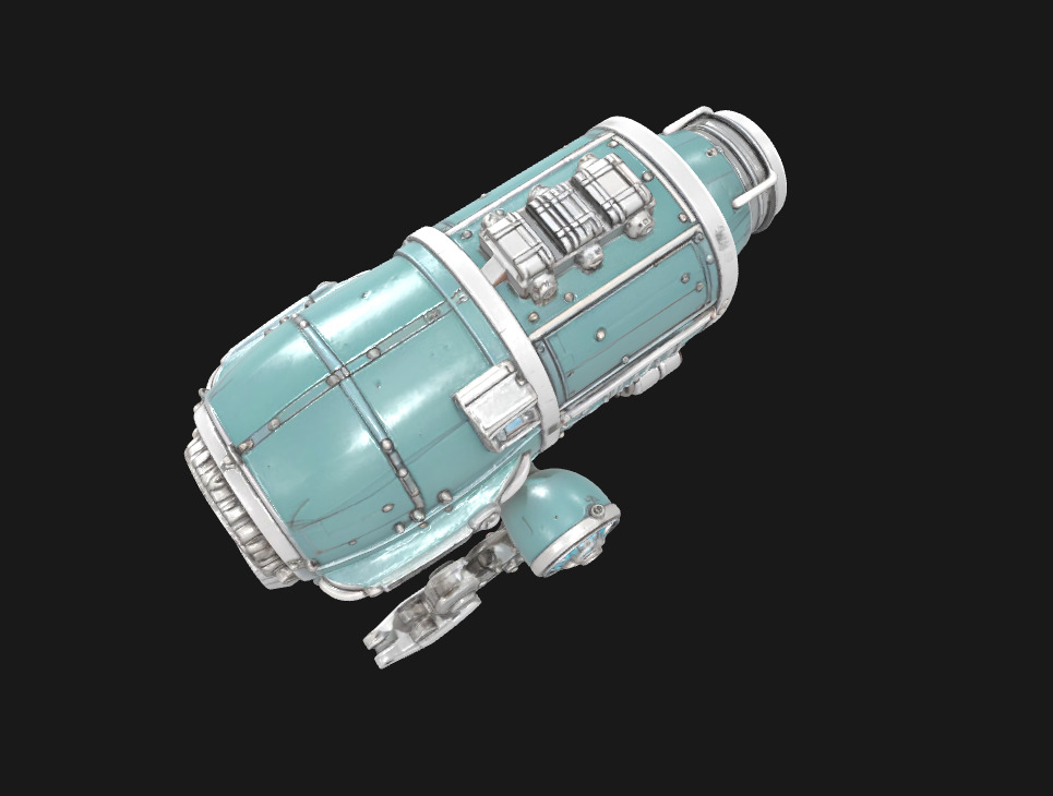 Abstract Sci-Fi Machine Futuristic Cybernetic Mechanism Low-poly 3D model_22