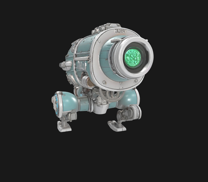 Abstract Sci-Fi Machine Futuristic Cybernetic Mechanism Low-poly 3D model_10