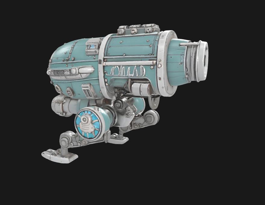 Abstract Sci-Fi Machine Futuristic Cybernetic Mechanism Low-poly 3D model_8