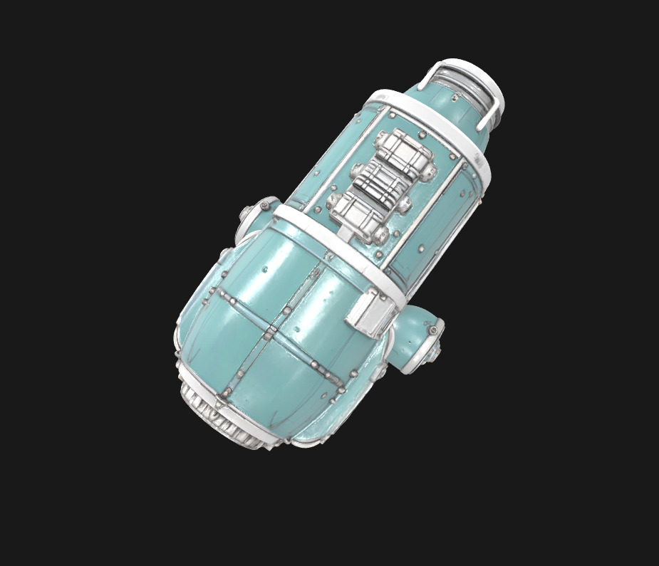 Abstract Sci-Fi Machine Futuristic Cybernetic Mechanism Low-poly 3D model_23