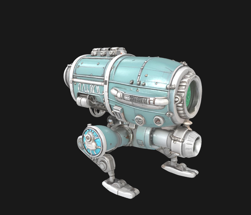 Abstract Sci-Fi Machine Futuristic Cybernetic Mechanism Low-poly 3D model_18