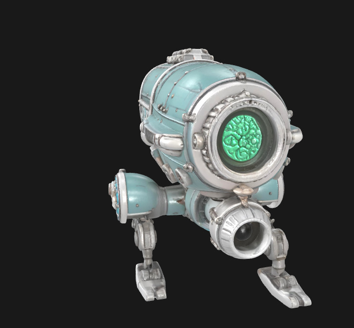 Abstract Sci-Fi Machine Futuristic Cybernetic Mechanism Low-poly 3D model_1