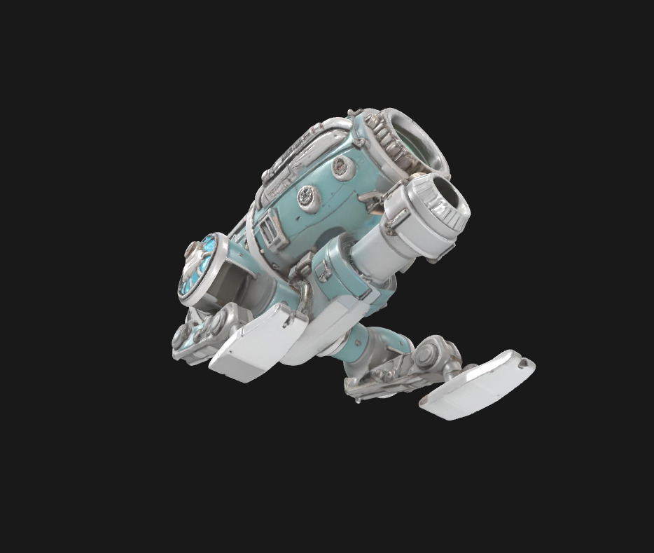 Abstract Sci-Fi Machine Futuristic Cybernetic Mechanism Low-poly 3D model_20