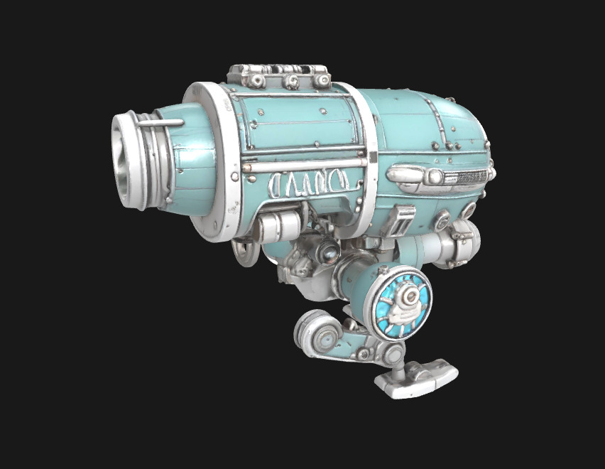 Abstract Sci-Fi Machine Futuristic Cybernetic Mechanism Low-poly 3D model_15