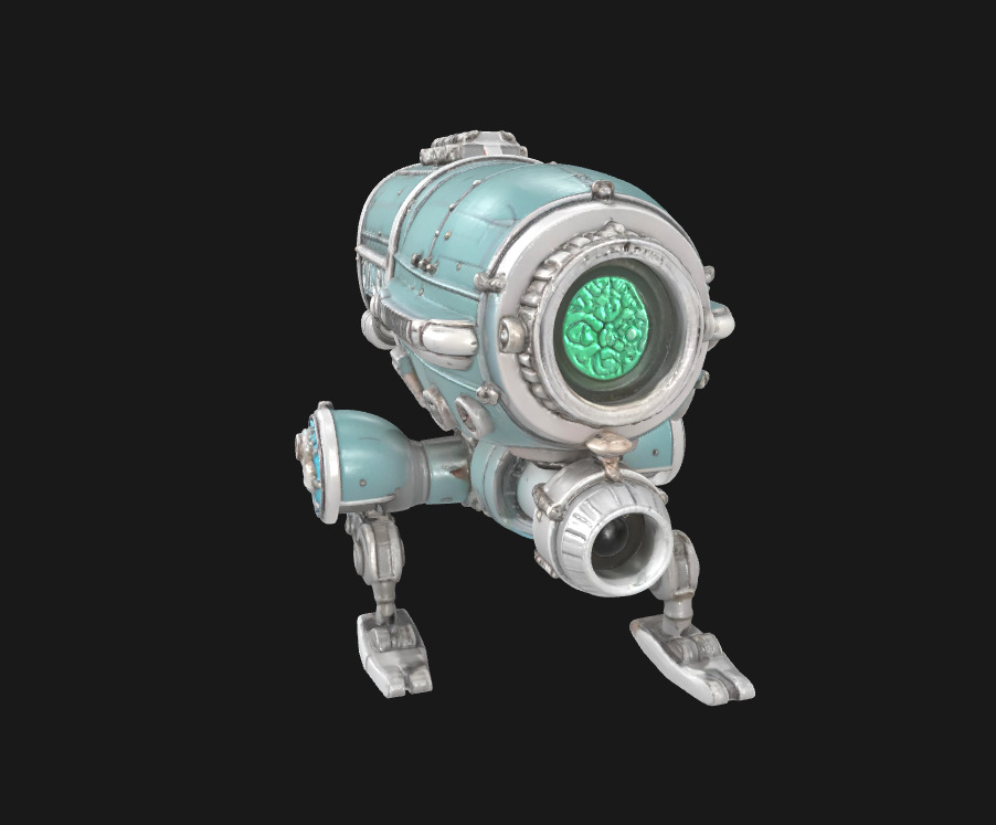 Abstract Sci-Fi Machine Futuristic Cybernetic Mechanism Low-poly 3D model_19