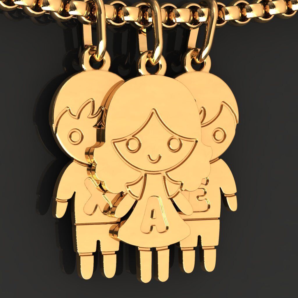 Boy with letter D 3D print model_3