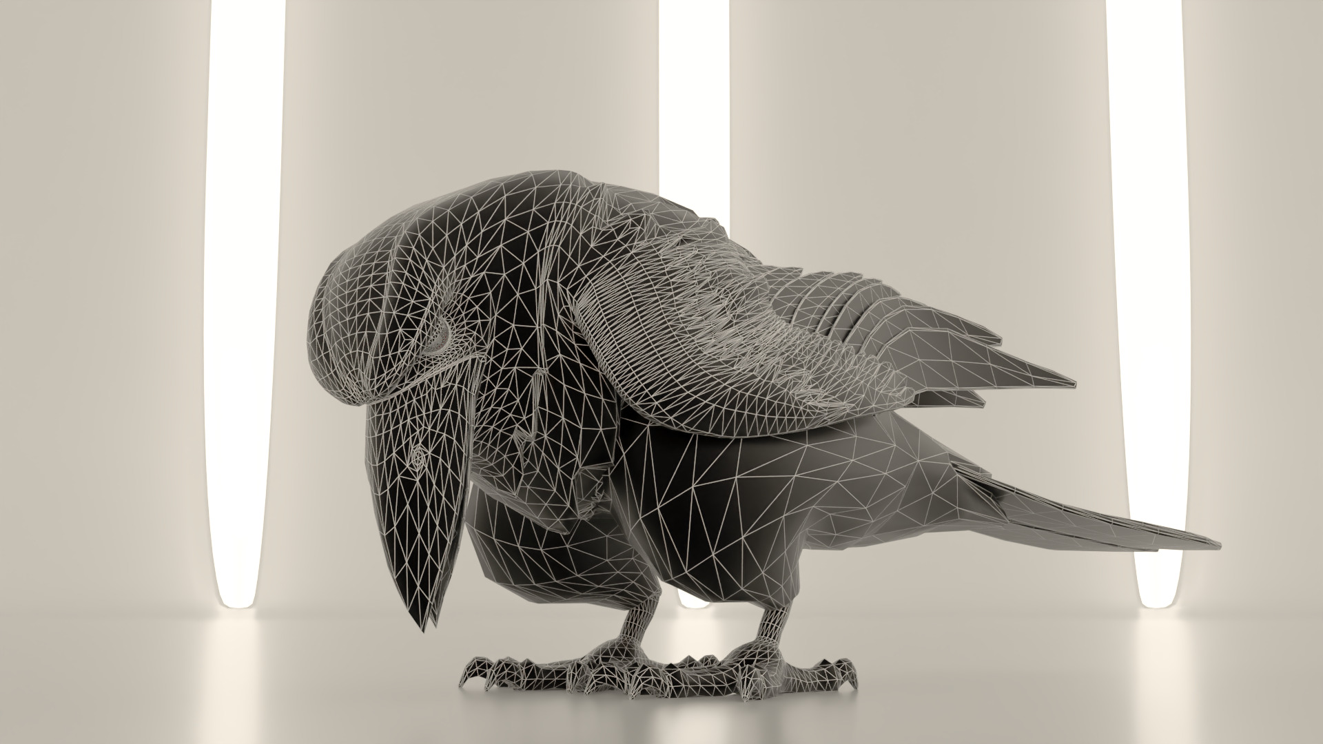 Bird Crow 3D model_8