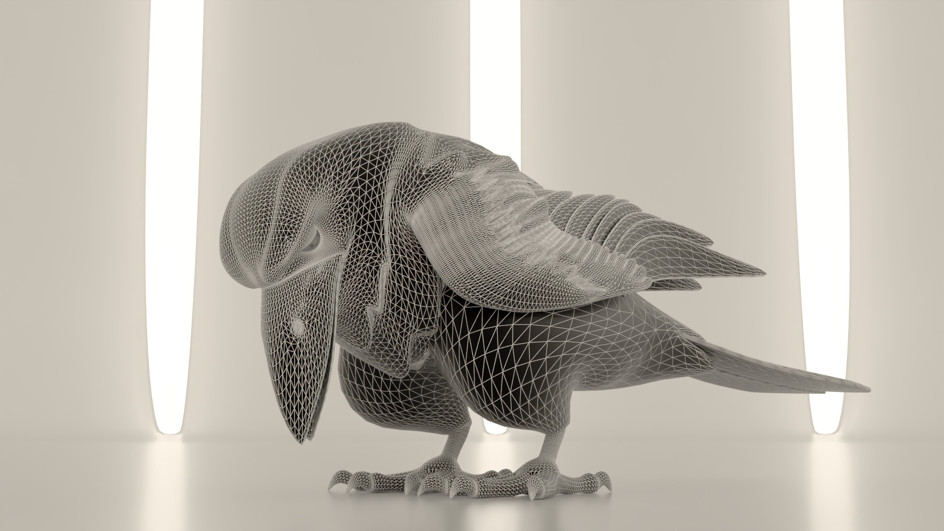 Bird Crow 3D model_7