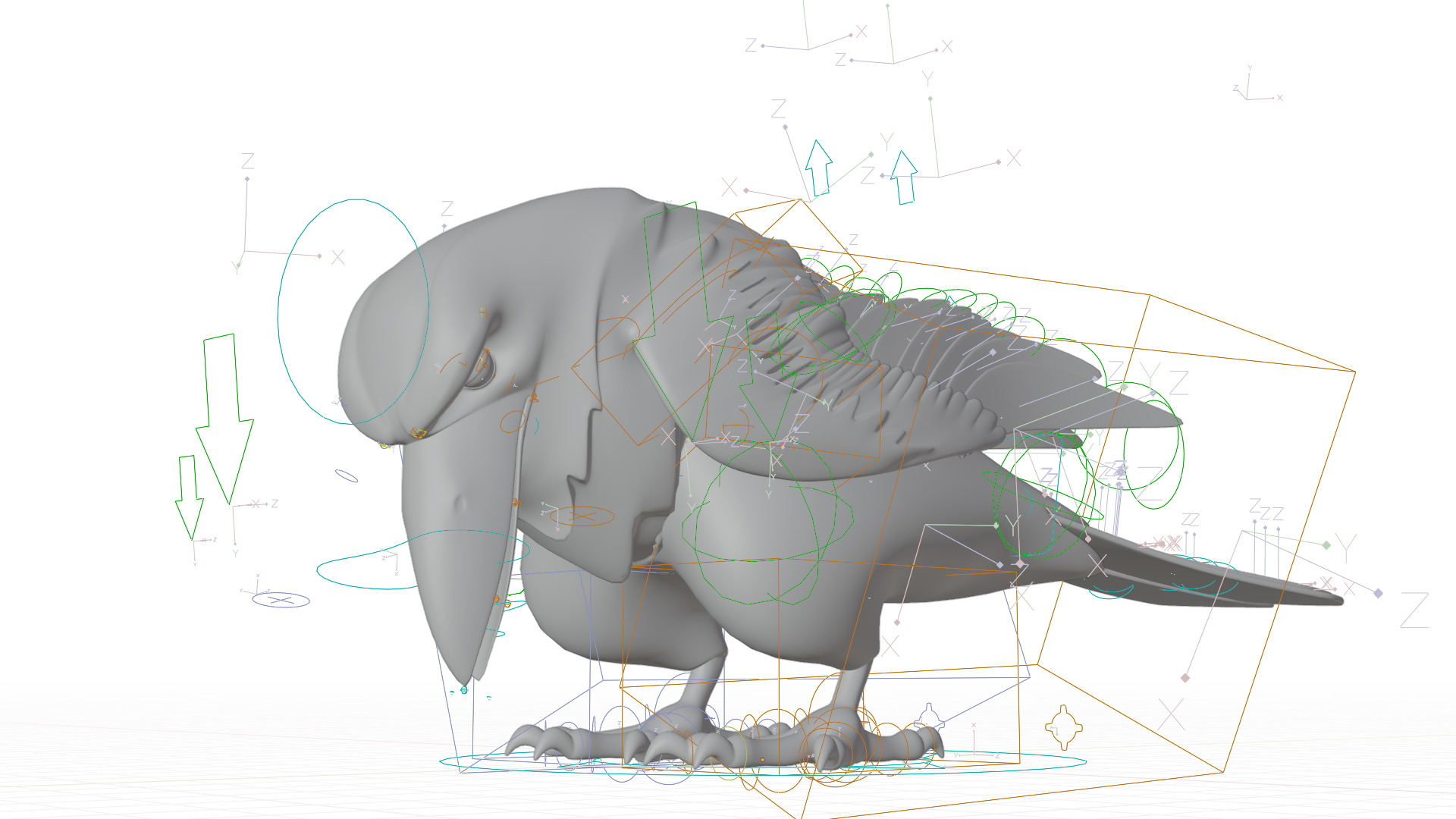 Bird Crow 3D model_6