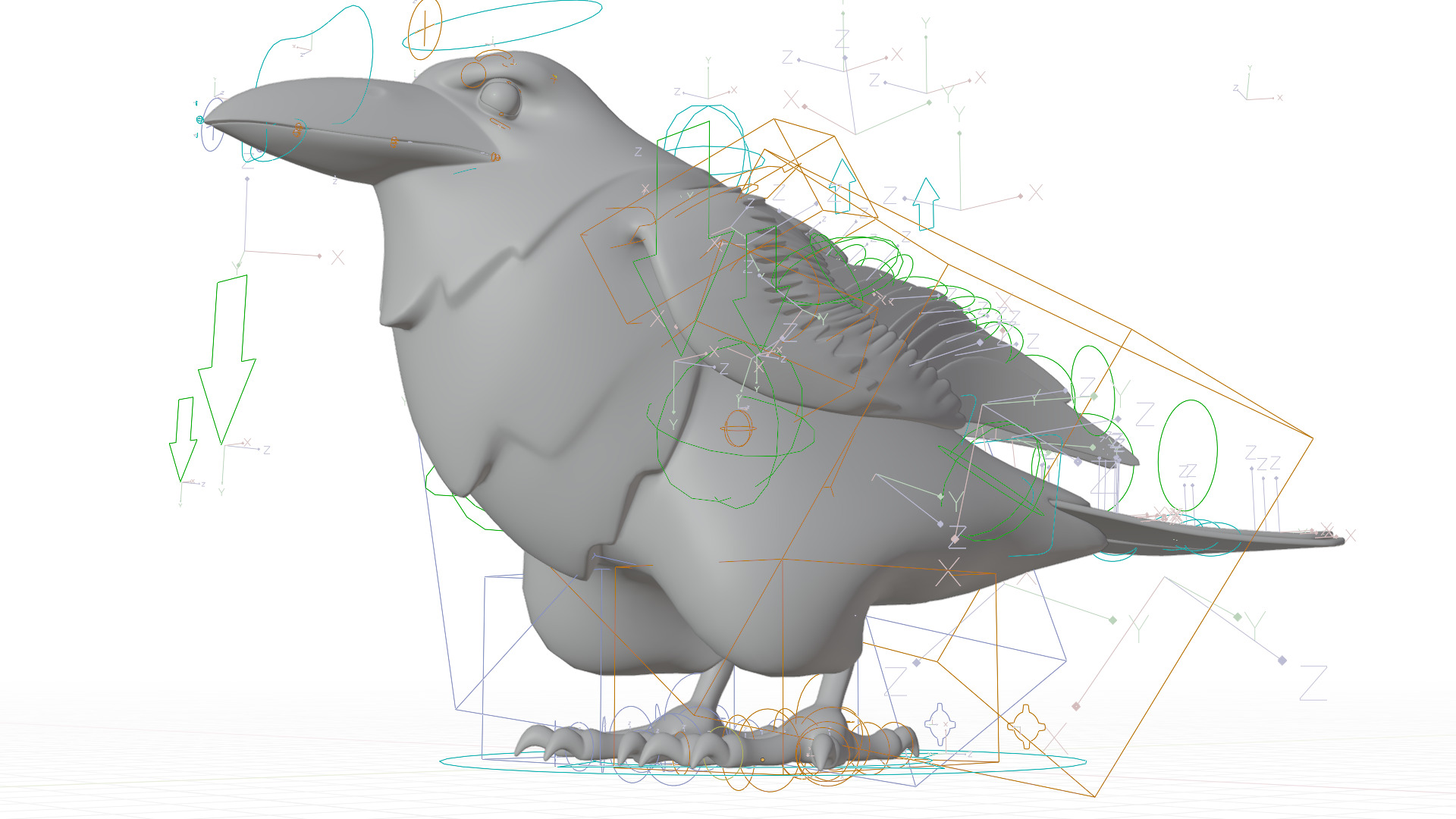 Bird Crow 3D model_2