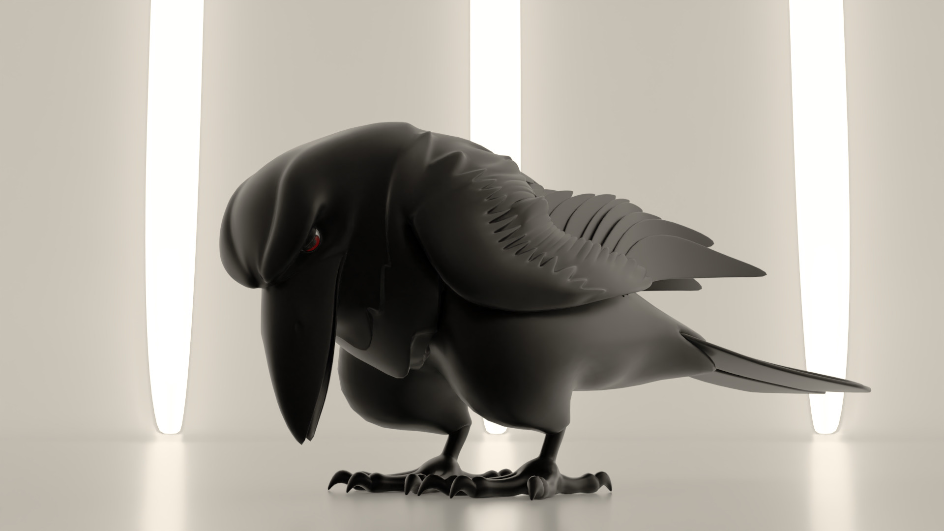 Bird Crow 3D model_5