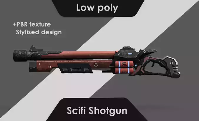 Low Poly Sci-Fi Shotgun