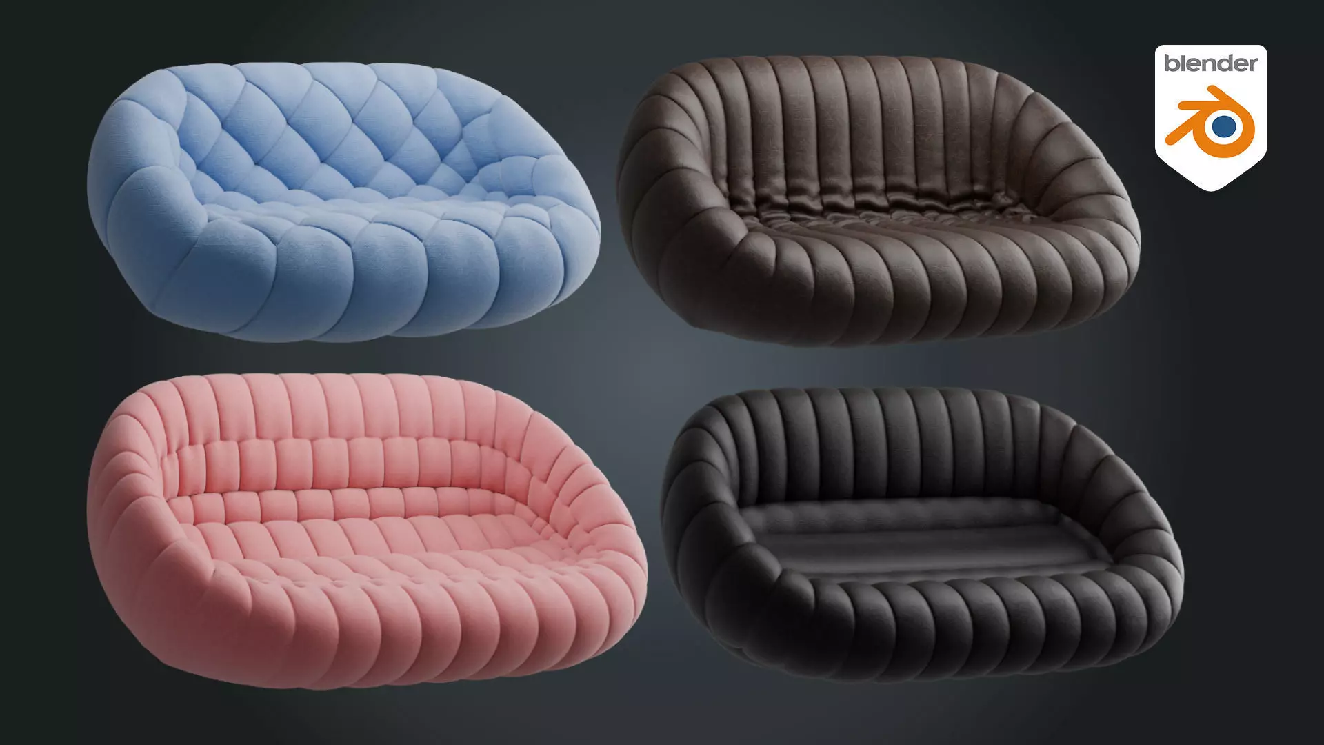 couch Low-poly 3D model_0