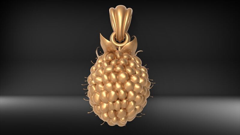 Raspberry Grape Fruit Charm Pendant 3D print model_14
