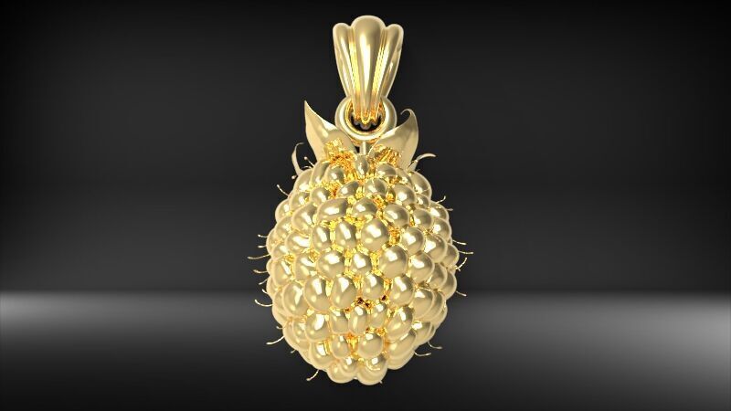 Raspberry Grape Fruit Charm Pendant 3D print model_6