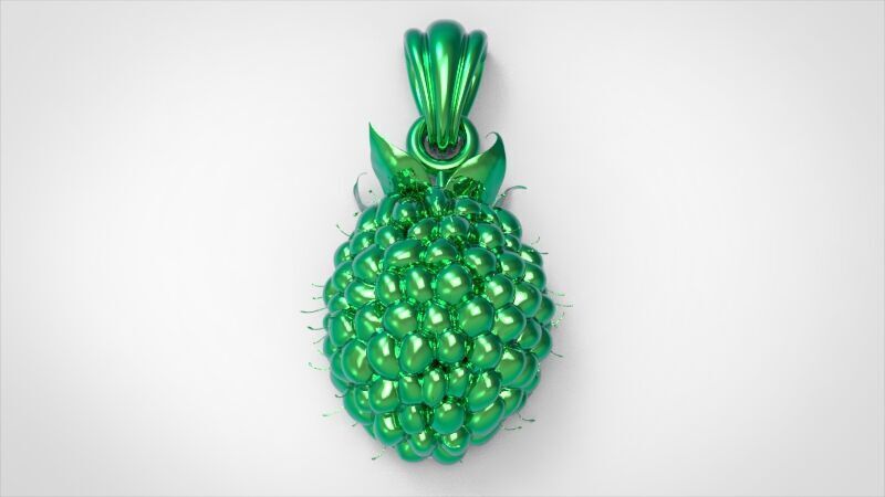 Raspberry Grape Fruit Charm Pendant 3D print model_17