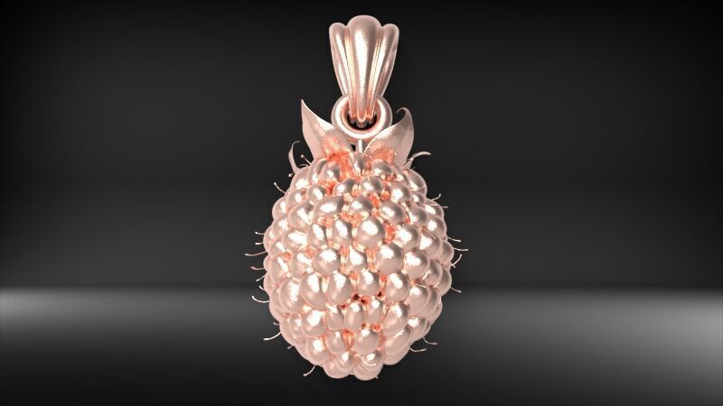 Raspberry Grape Fruit Charm Pendant 3D print model_16