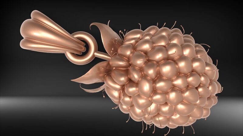 Raspberry Grape Fruit Charm Pendant 3D print model_9