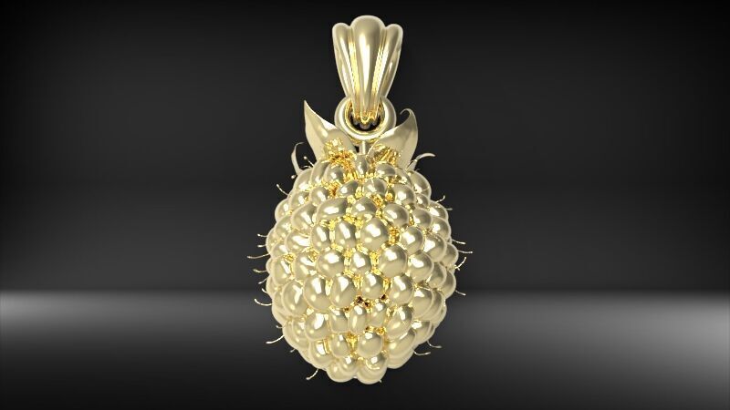 Raspberry Grape Fruit Charm Pendant 3D print model_3