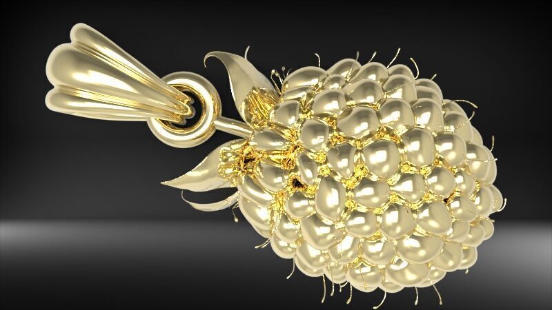 Raspberry Grape Fruit Charm Pendant 3D print model_5