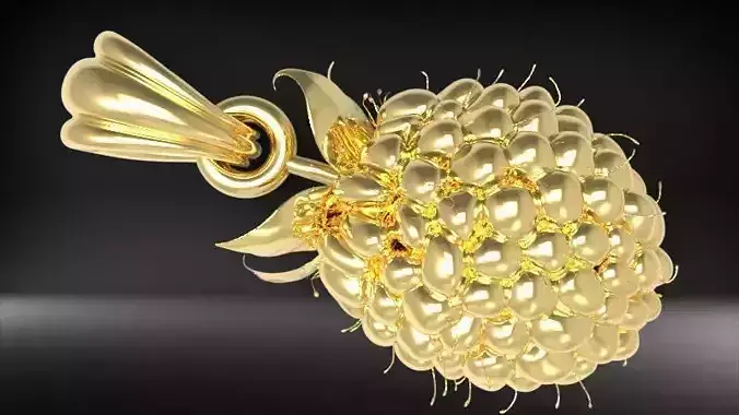 Raspberry Grape Fruit Charm Pendant 3D print model