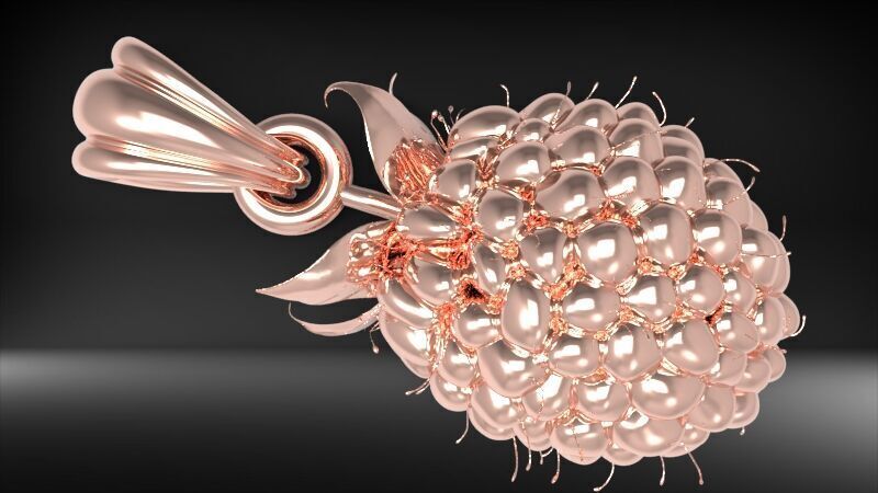 Raspberry Grape Fruit Charm Pendant 3D print model_4